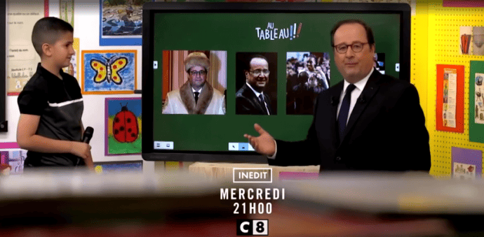 François Hollande et un écran interactif Clevertouch